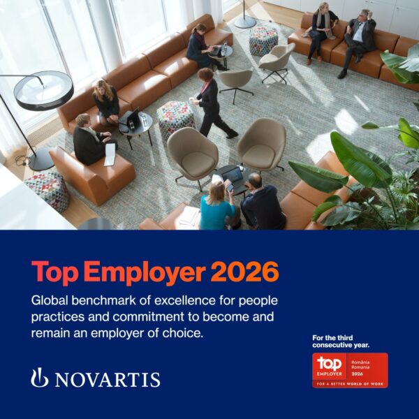 Novartis România obține certificarea Top Employer, pentru al treilea an consecutiv
